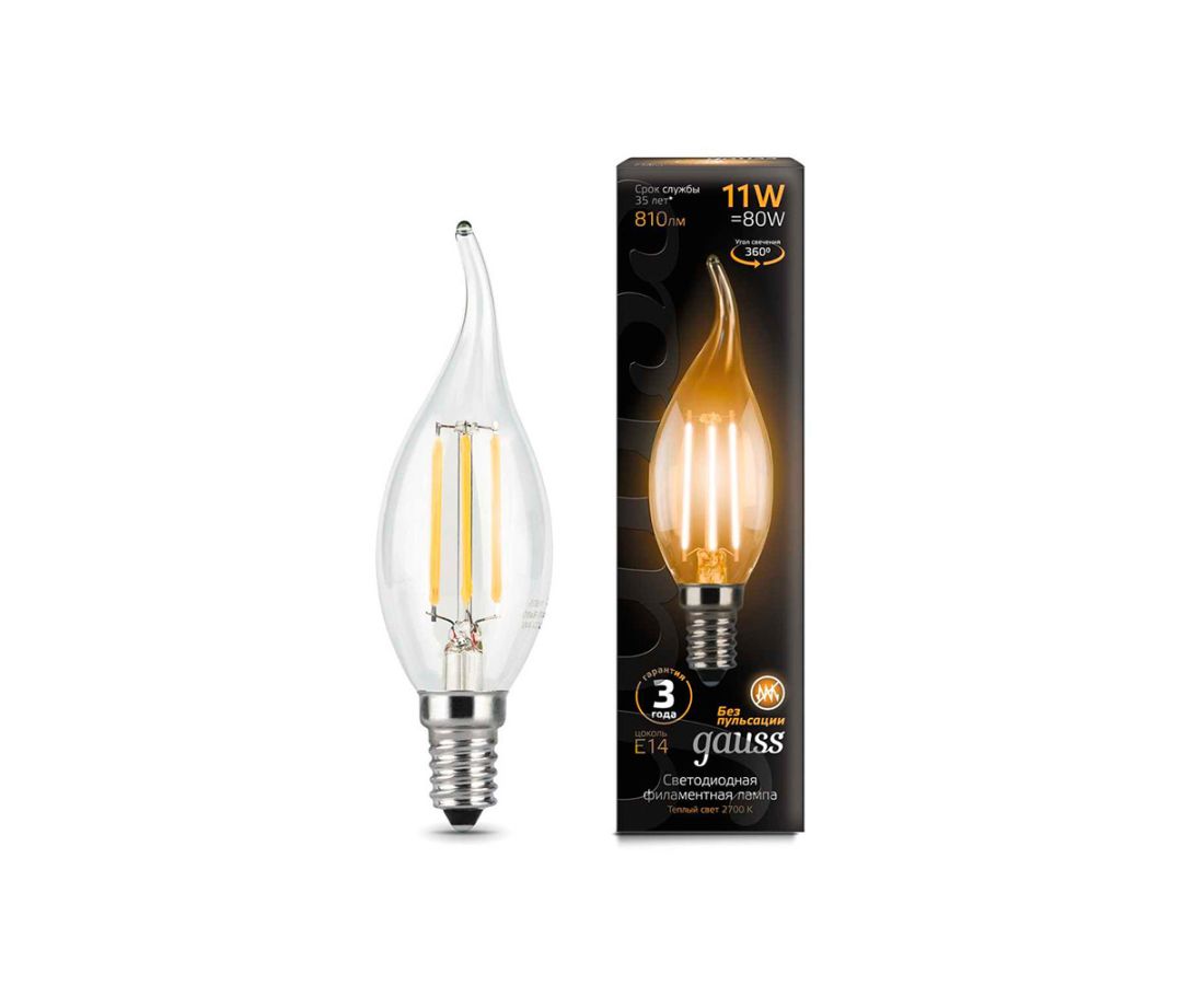 ლედ ნათურა Filament Candle tailed E14 11W 2700К - 104801111 — ნათურა და ვაზნა